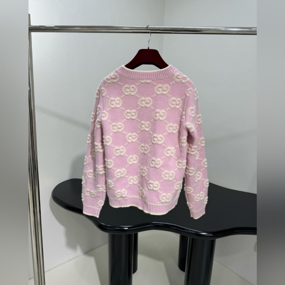 Gucci Pink Women's GG Wool cardigan - Picture 2 of 6